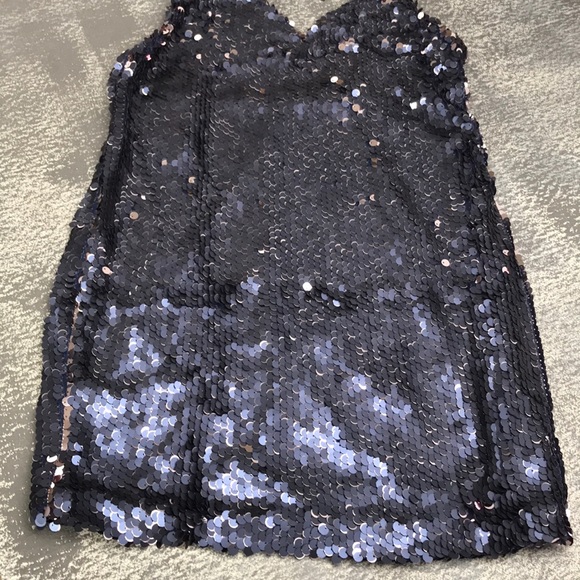 Blue and Rose gold sequined Dress - Picture 4 of 8